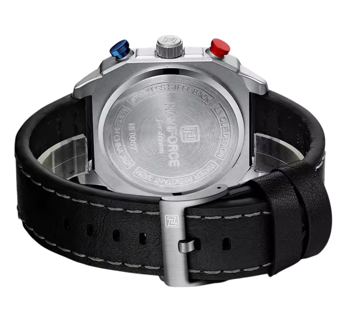 S.W.A.T 43MM AQUALINER - Montre pour Homme à Bracelet en Cuir et Cadran Acier