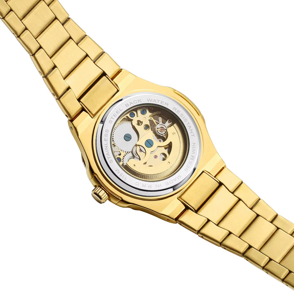ASPHALTER - Montre Squelette pour Homme en Or