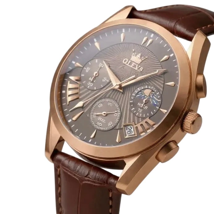 MIHAWK 42MM SPRINTER - Montre pour Homme à Bracelet en Cuir Vintage