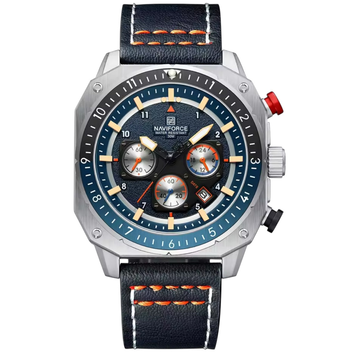 S.W.A.T 43MM AQUALINER - Montre pour Homme à Bracelet en Cuir et Cadran Acier