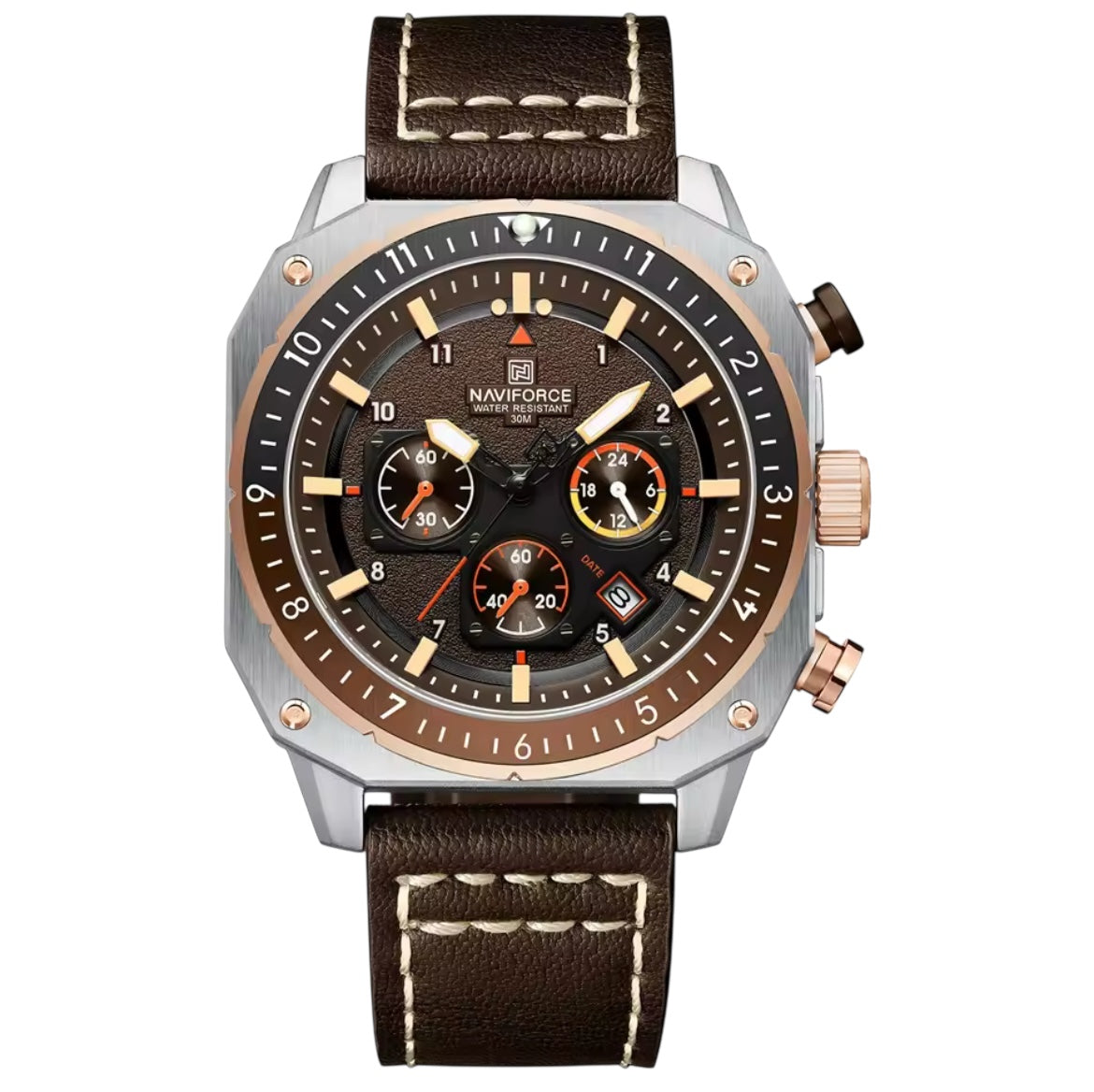 S.W.A.T 43MM AQUALINER - Montre pour Homme à Bracelet en Cuir et Cadran Acier