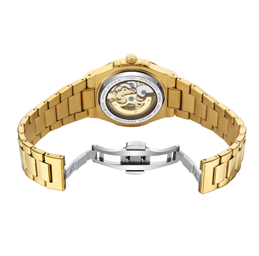 ASPHALTER - Montre Squelette pour Homme en Or