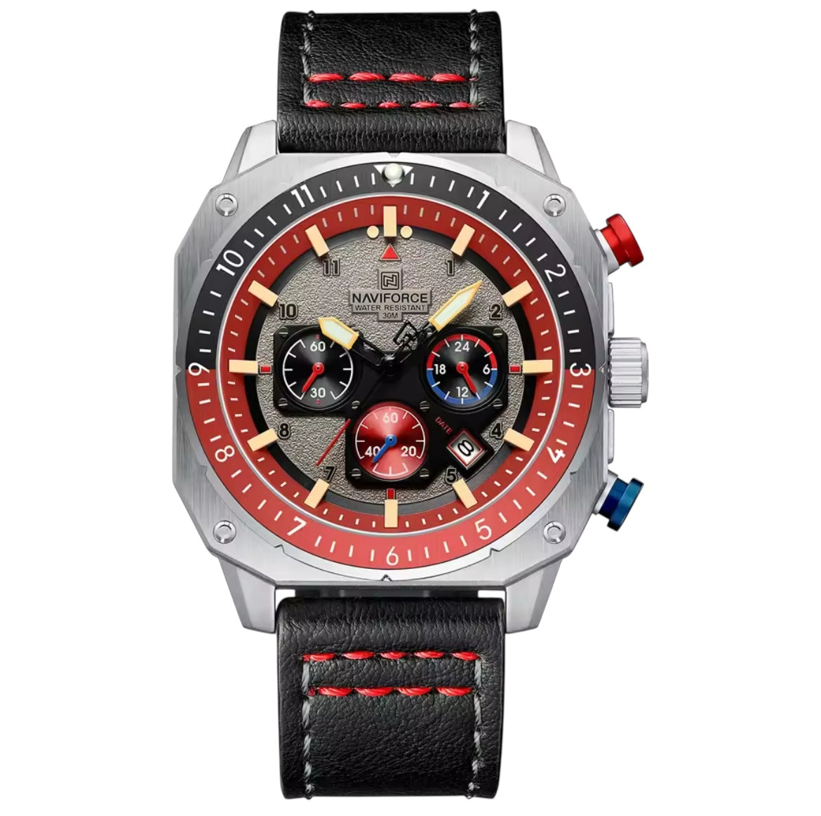 S.W.A.T 43MM AQUALINER - Montre pour Homme à Bracelet en Cuir et Cadran Acier