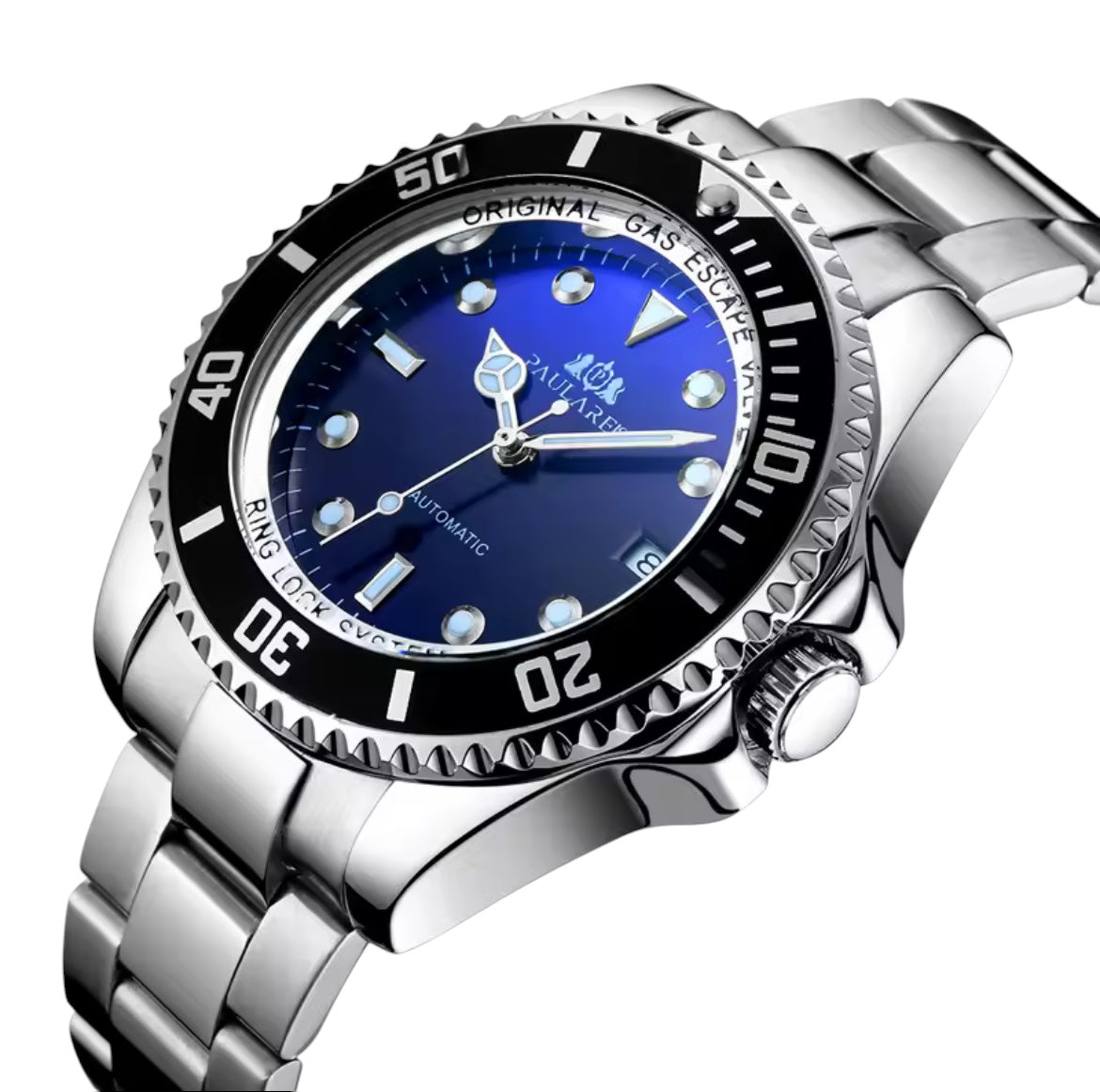WATERLORD - Montre Automatique pour Homme à Cadran Bleu
