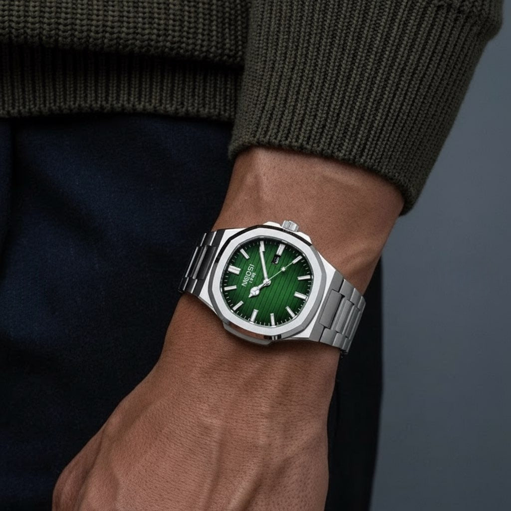 Greenhouse 41MM SOMMATRICE - Montre Quartz à Cadran Vert