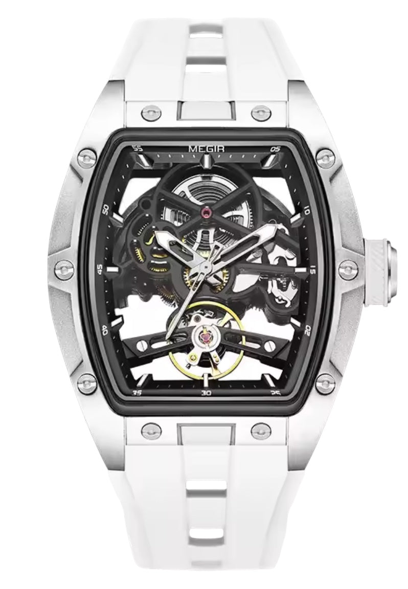 SPEEDBLITZ - Montre Squelette pour Homme à Bracelet en Silicone