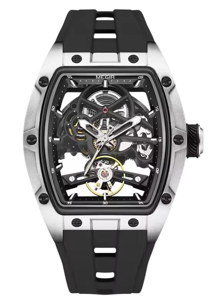 SPEEDBLITZ - Montre Squelette pour Homme à Bracelet en Silicone