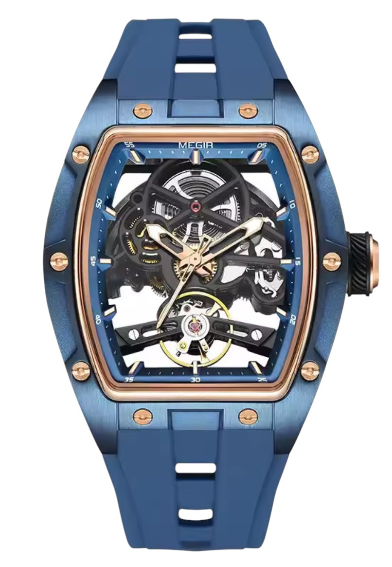 SPEEDBLITZ - Montre Squelette pour Homme à Bracelet en Silicone