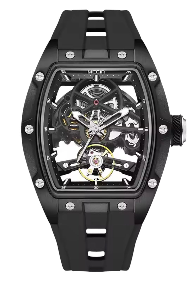 SPEEDBLITZ - Montre Squelette pour Homme à Bracelet en Silicone