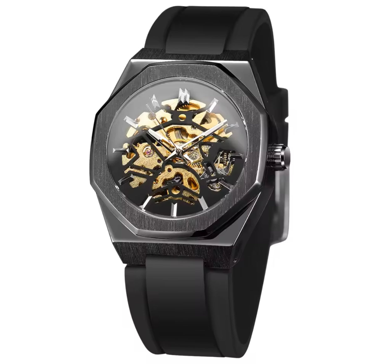 NIGHT MASTER - Montre Squelette pour Homme en Acier