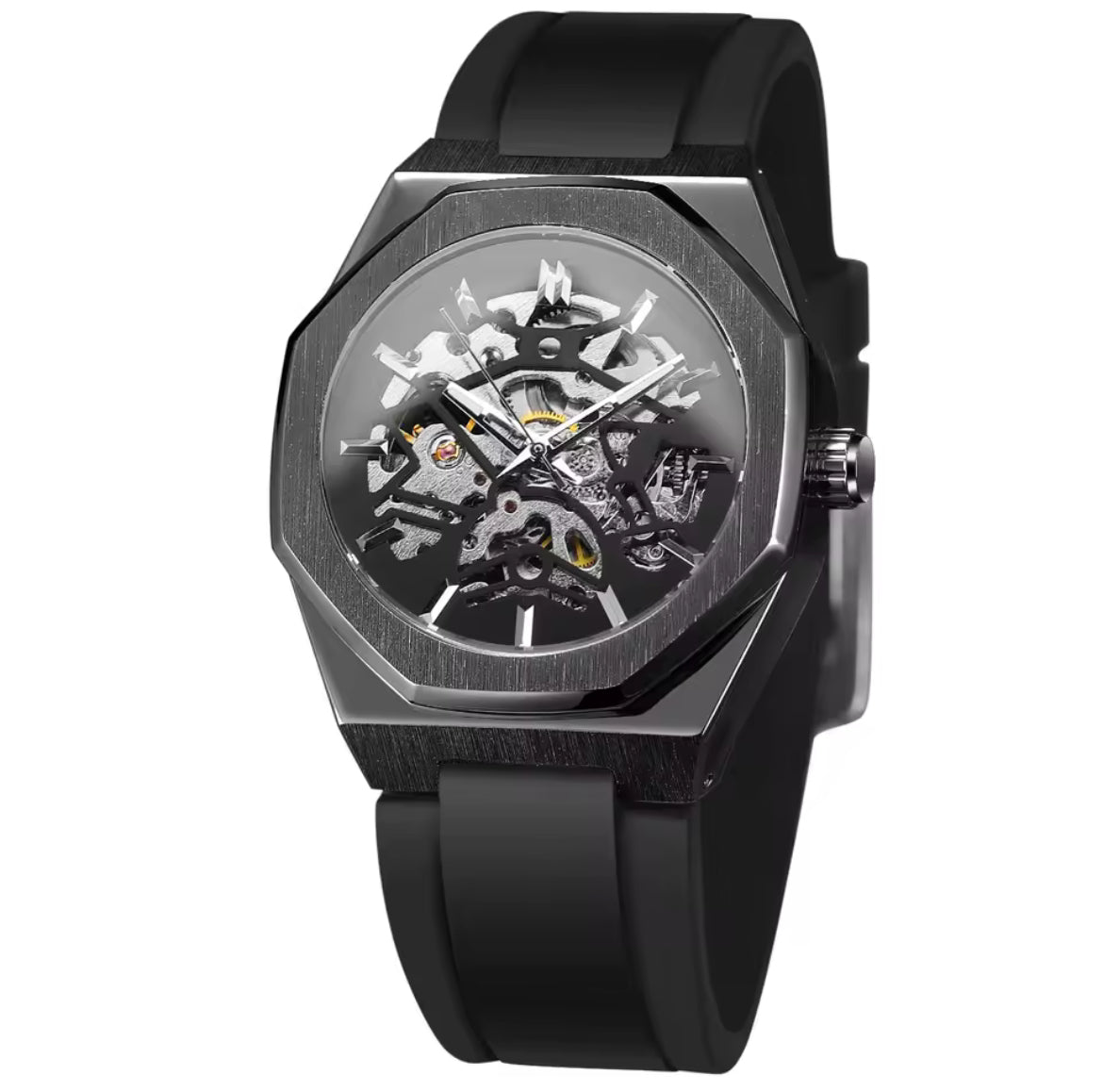 NIGHT MASTER - Montre Squelette pour Homme en Acier
