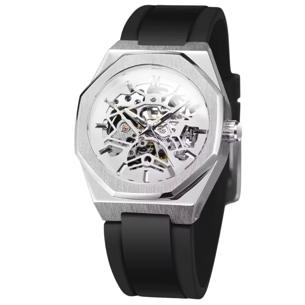 NIGHT MASTER - Montre Squelette pour Homme en Acier