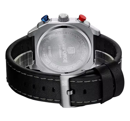 S.W.A.T 43MM AQUALINER - Montre pour Homme à Bracelet en Cuir et Cadran Acier