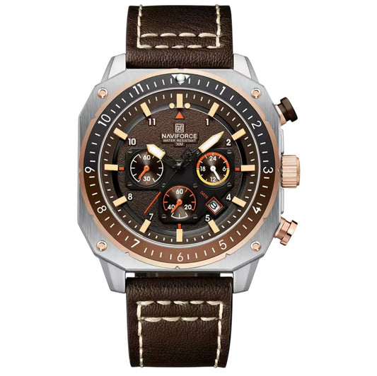 S.W.A.T 43MM AQUALINER - Montre pour Homme à Bracelet en Cuir et Cadran Acier