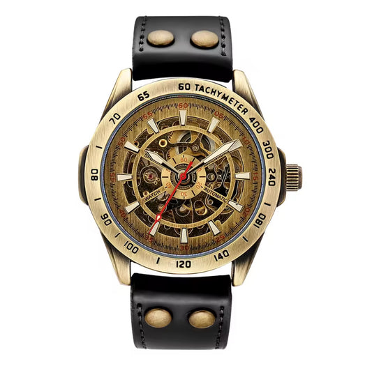PEAKY 40MM OLD OKC - Montre pour Homme à Bracelet en Cuir Noir