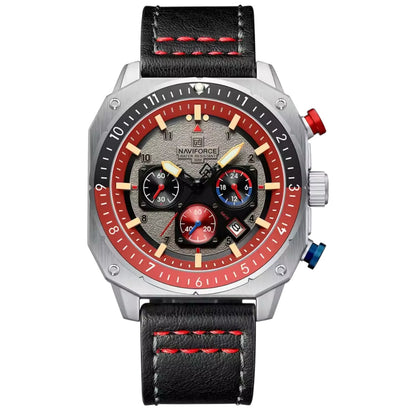 S.W.A.T 43MM AQUALINER - Montre pour Homme à Bracelet en Cuir et Cadran Acier