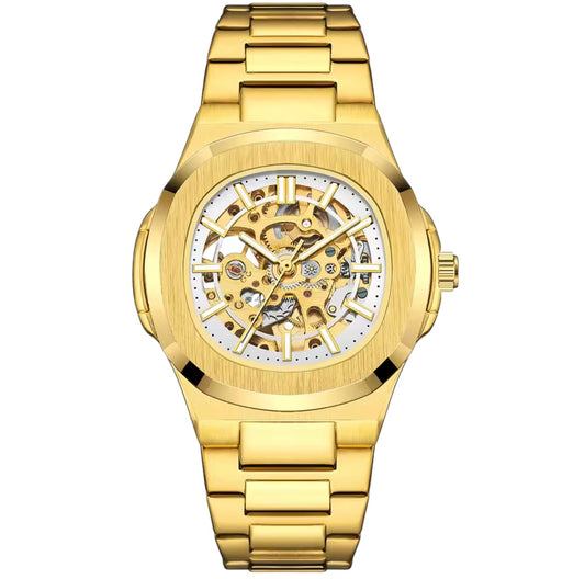 ASPHALTER - Montre Squelette pour Homme en Or